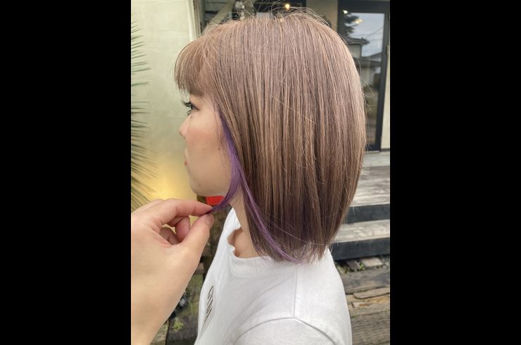 インナーカラー❤️💚💜